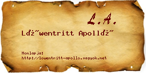 Löwentritt Apolló névjegykártya